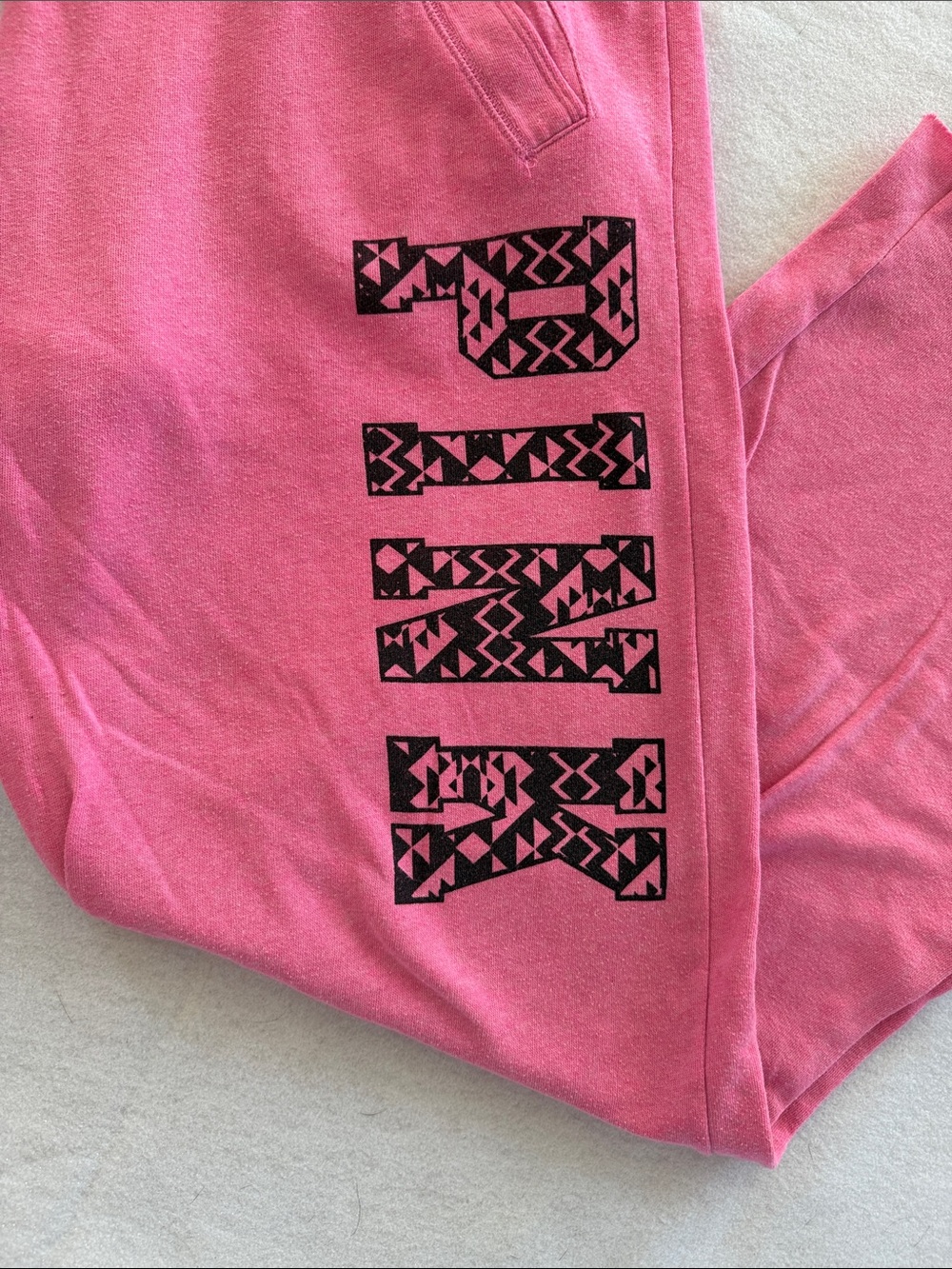 PINK Victoria's Secret Pink Track Joggers with Black Logo - Picture 2 of 6